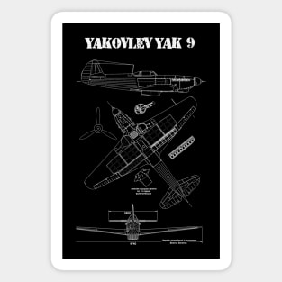 Yakovlev Yak-9 | World War 2 Plane Blueprint Magnet